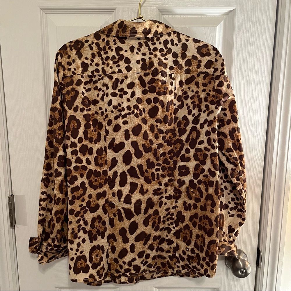 Hinson Wu Leopard Print Button-Down Blouse - image 4